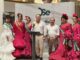 Francisco Brenes y Alberto Sanromán posan con la Reina del Verdeo 2024 y sus Damas de Honor y Corte en la Casa de la Provincia