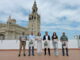 Gonzalo Domínguez con su equipo directivo y técnico durante la presentación de las VI Jornadas Medievales de El Castillo de las Guardas