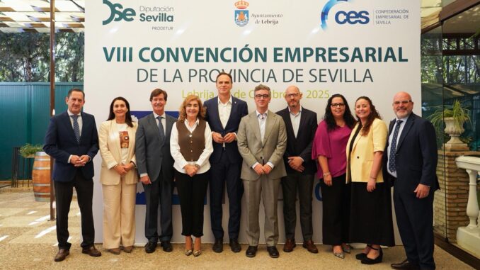 Una amplia representación institucional ha asistido, en Lebrija, a esta VIII Convención Empresarial de la Provincia de Sevilla